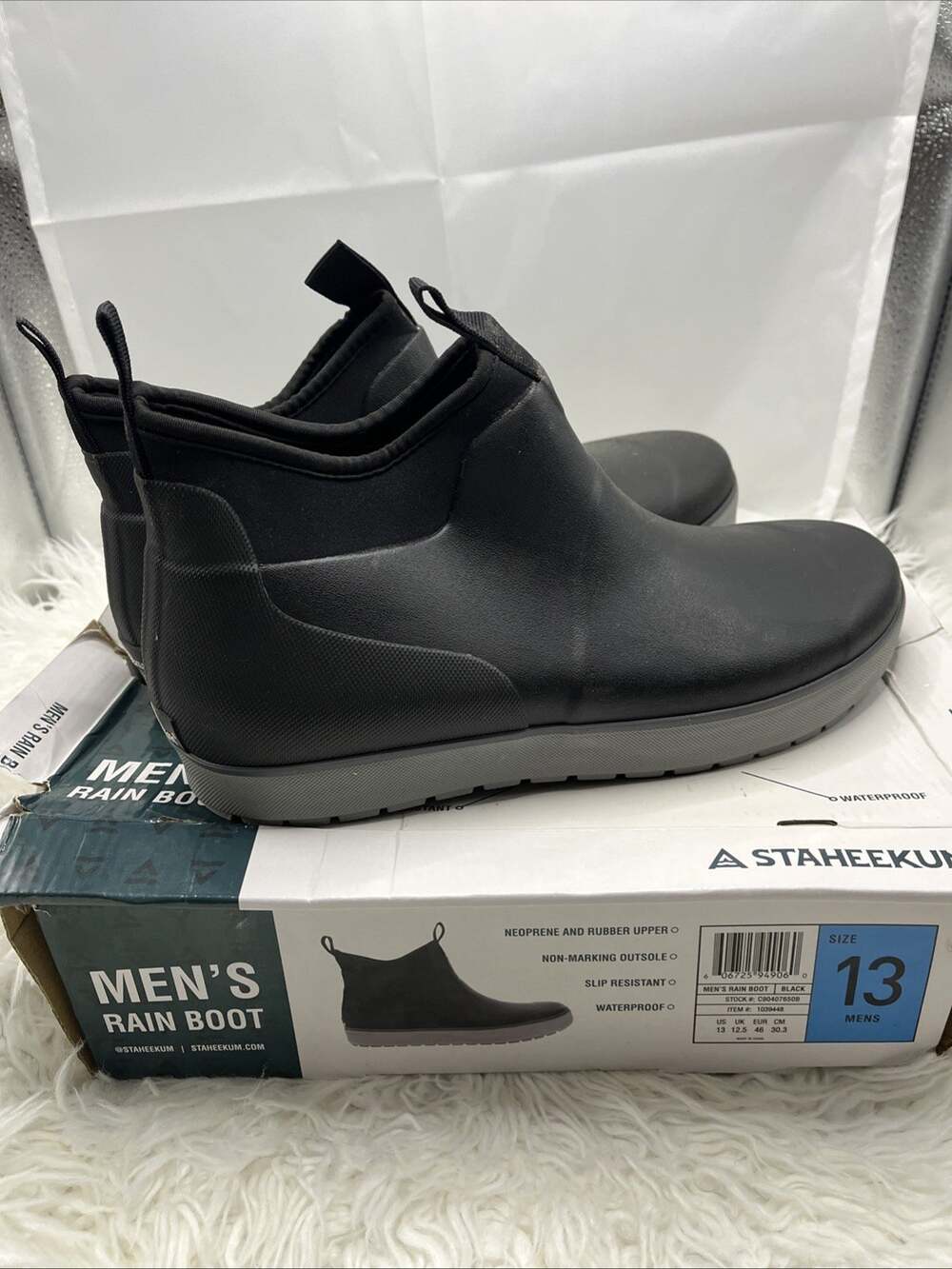Staheekum Men’s Size US 13 Rain Boot Water Proof Non-Slip